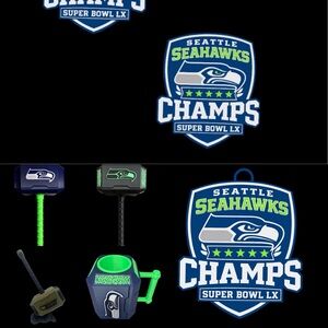 Seattle Seahawks Champs Super Bowl LX Mug and Hammer Set